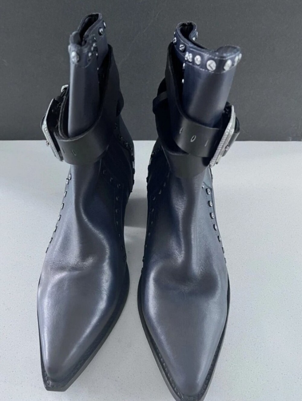 Free People Billy western black leather Boots size 37 Pre Loved - Picture 2 of 13